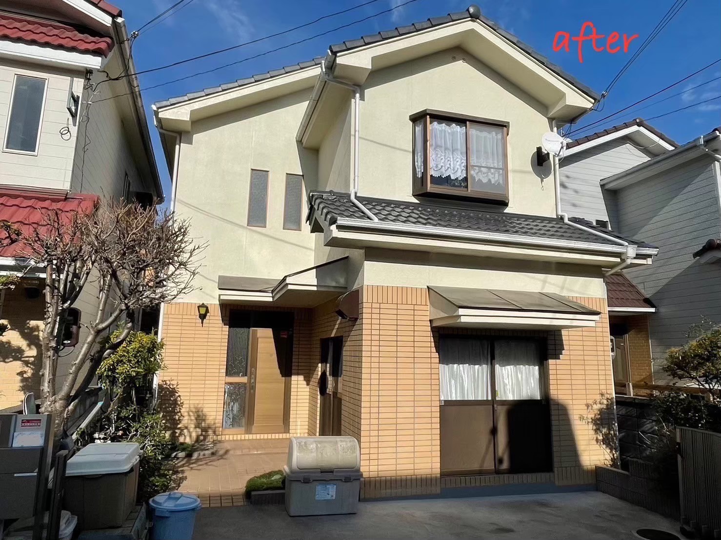 摂津市の外壁塗装 施工後の仕上がり（S様邸）