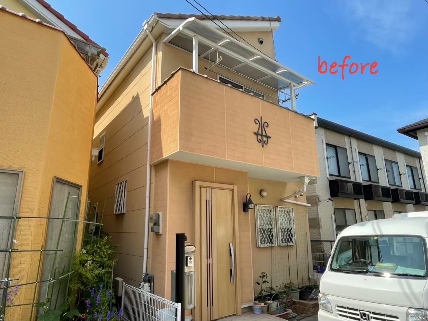 摂津市の外壁塗装 施工前の様子（H様邸）