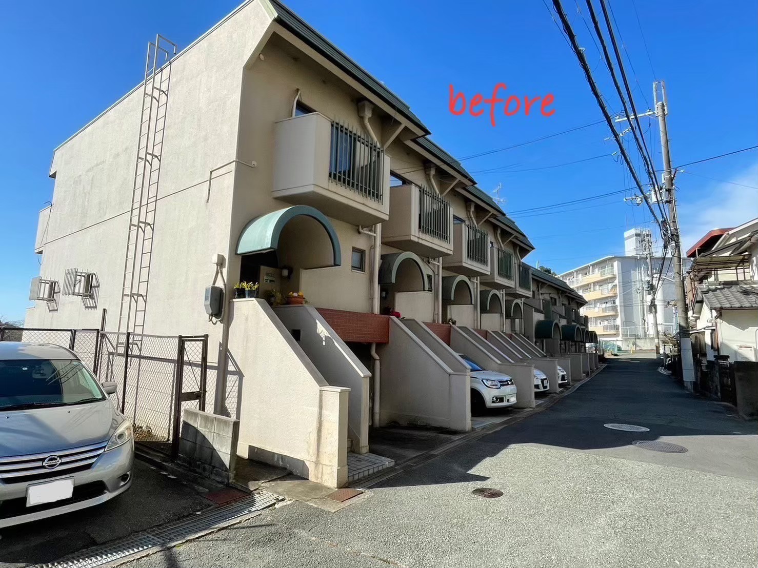 吹田市の集合住宅外壁塗装 施工前の様子(S様)