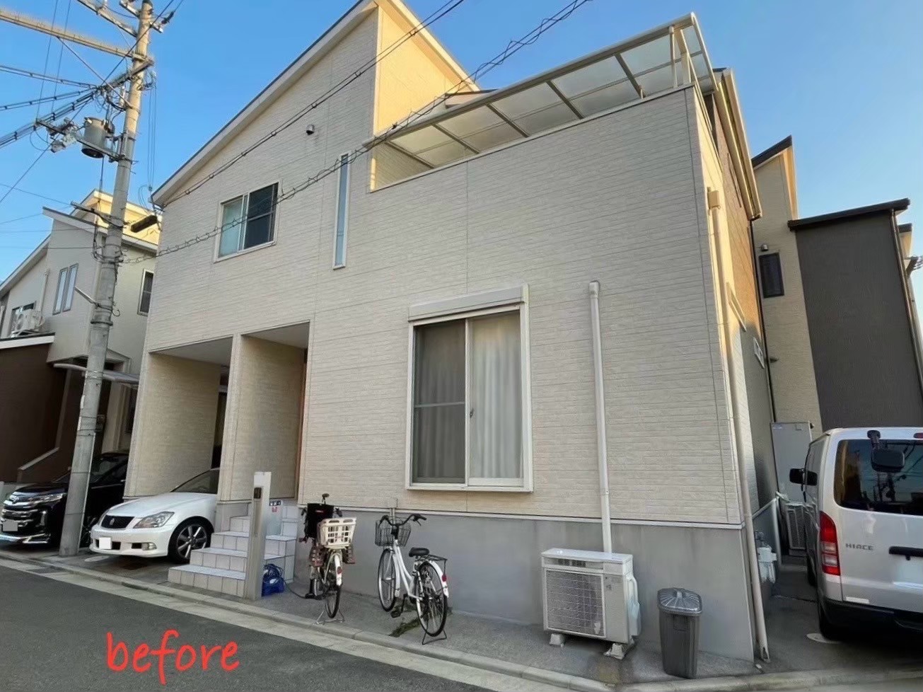 摂津市の外壁塗装 施工前の様子(T様邸)