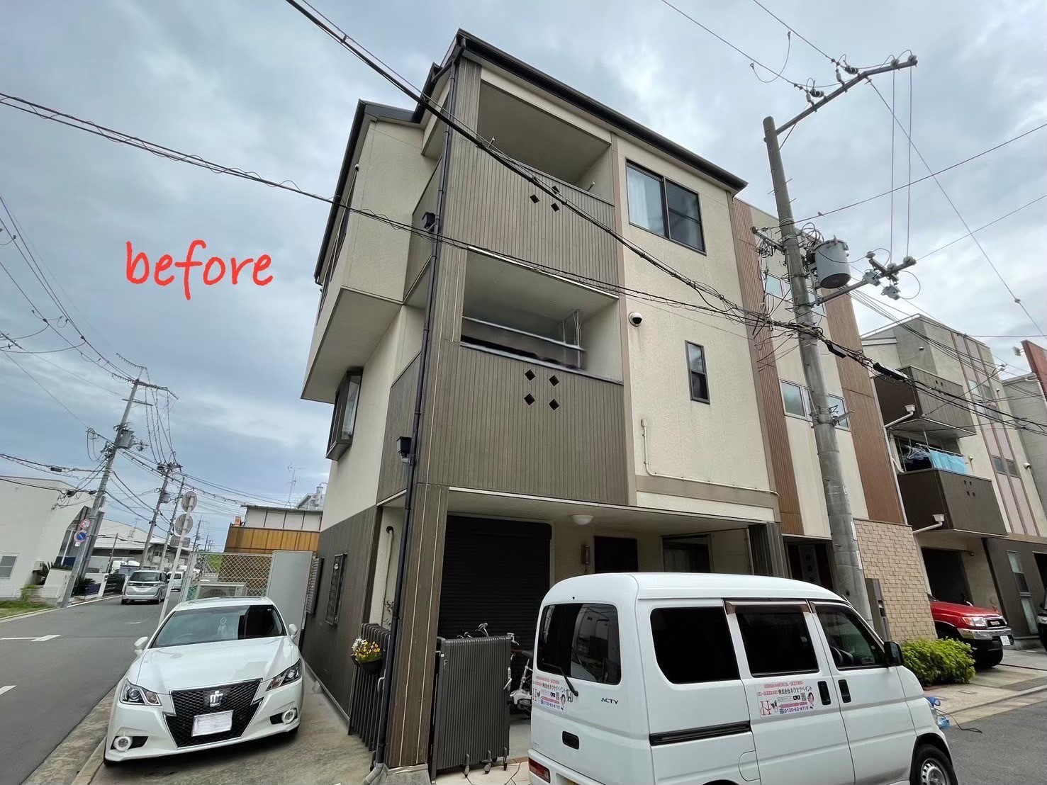 摂津市の外壁塗装 施工前の様子（A様邸）