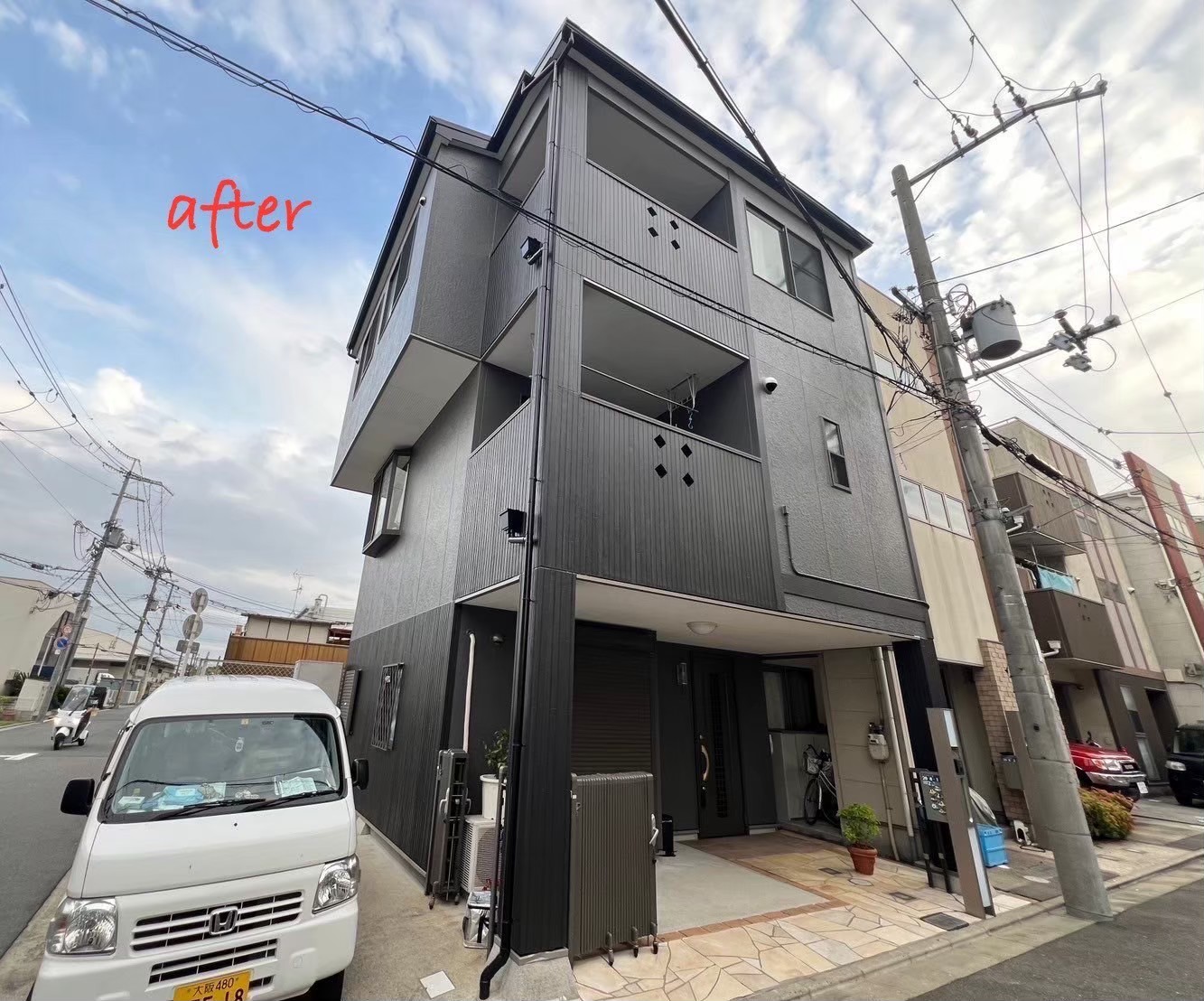 摂津市の外壁塗装 施工後の仕上がり（A様邸）