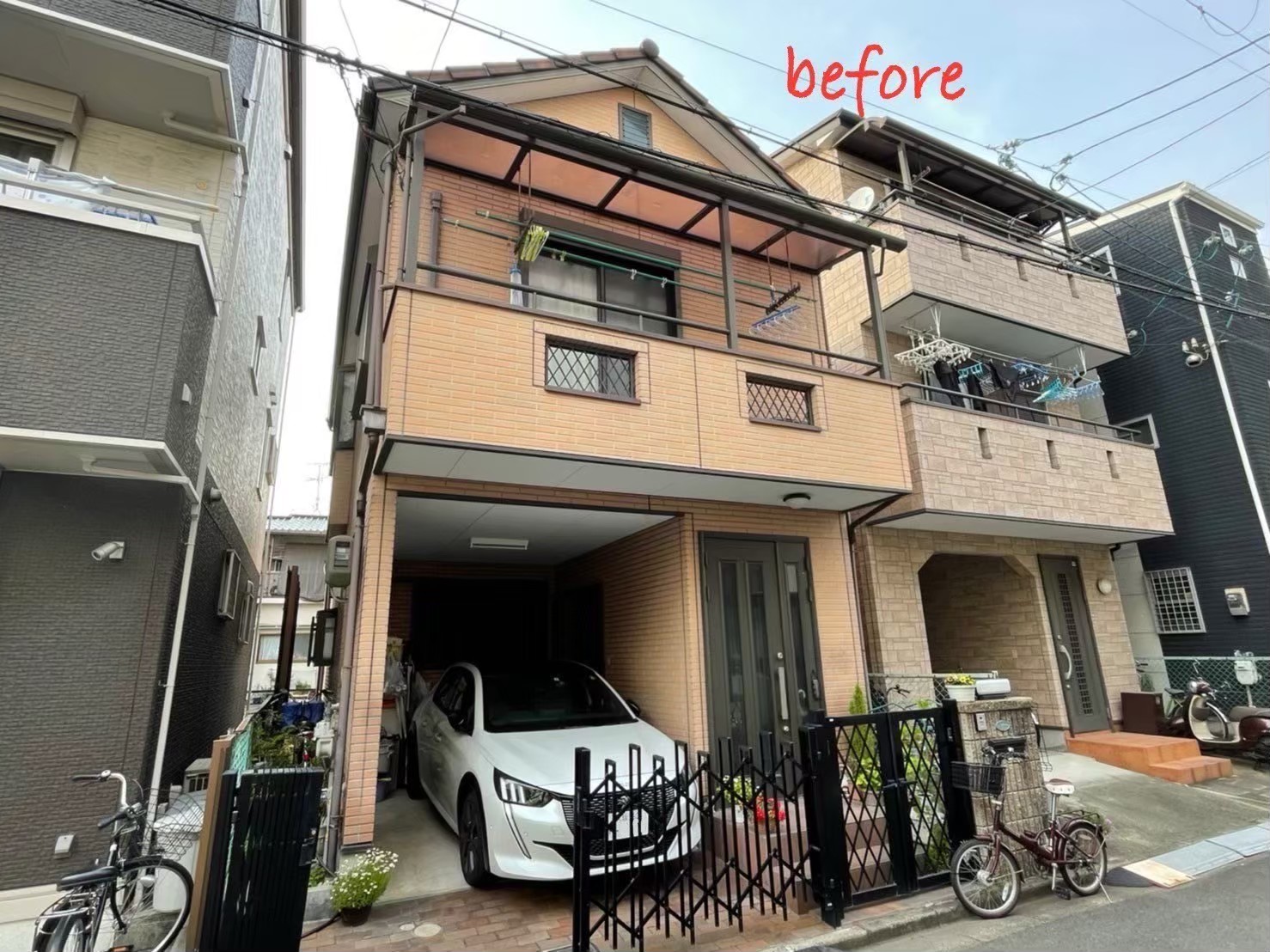 摂津市の外壁塗装 施工前の様子(F様邸)