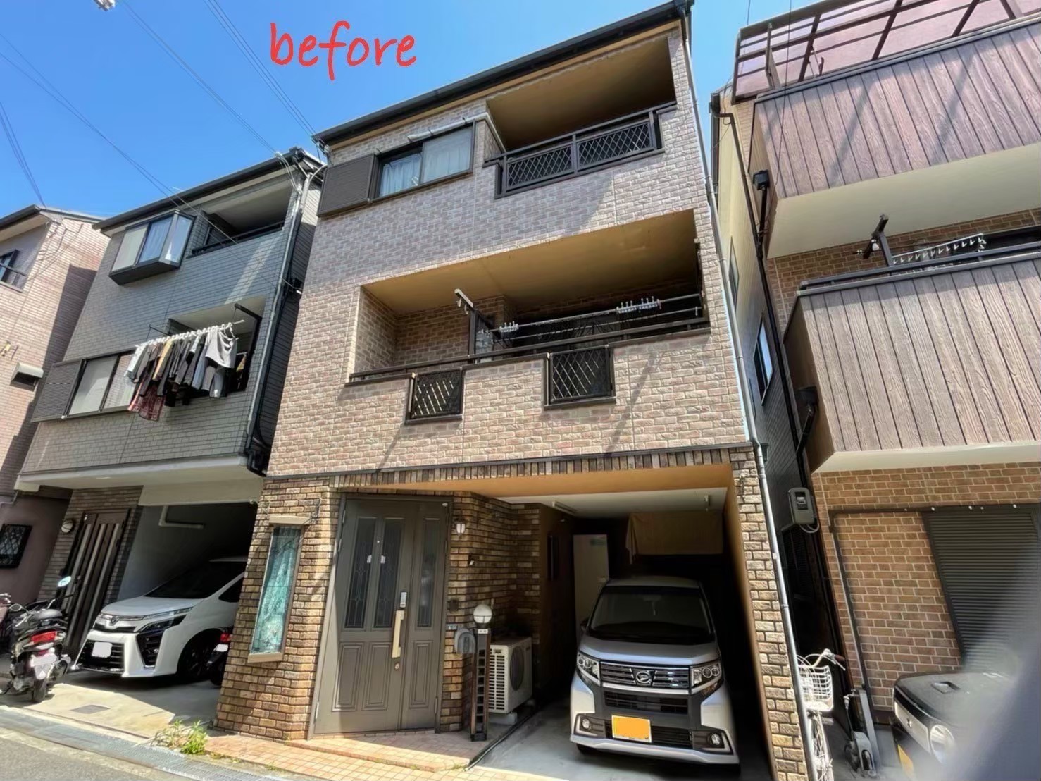 摂津市の外壁塗装 施工前の様子（M様邸）