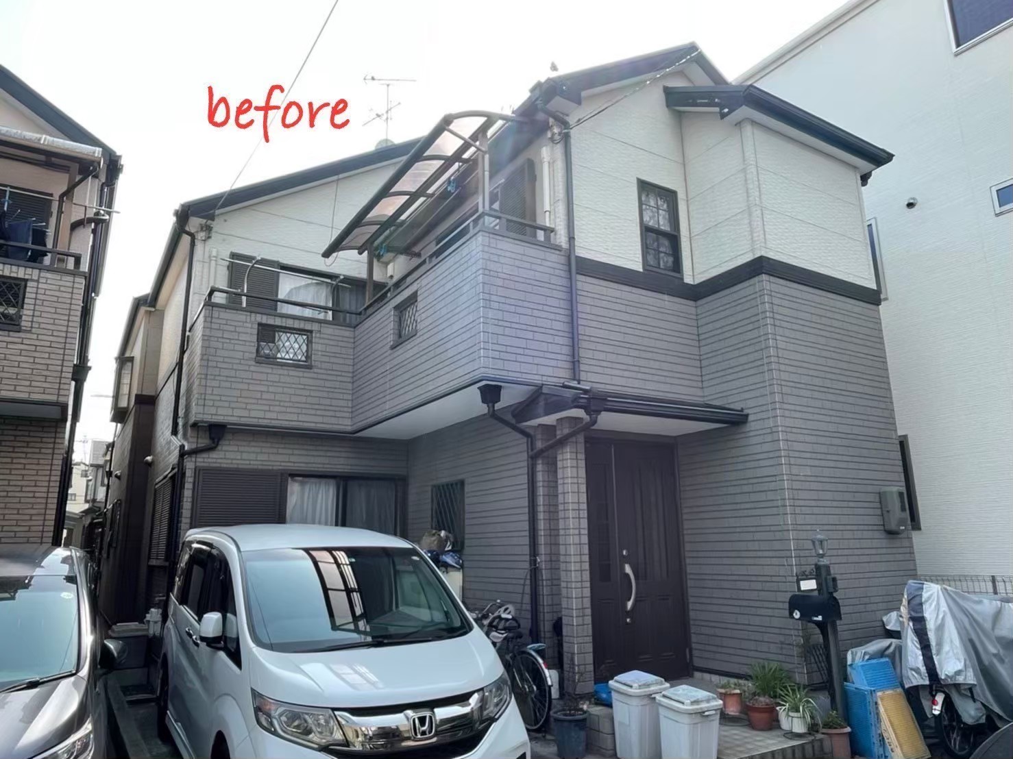 摂津市の外壁塗装 施工前の様子（I様邸）