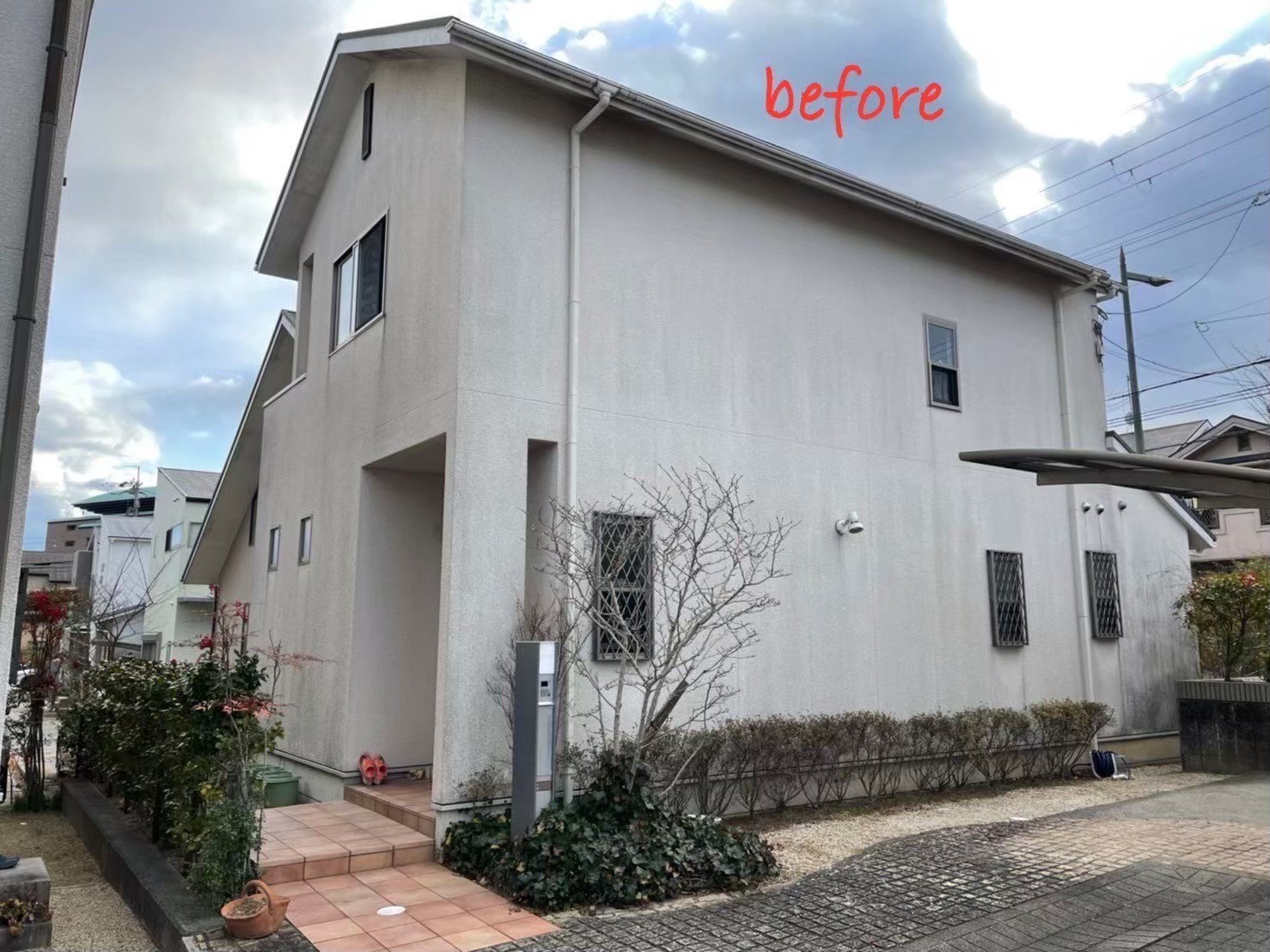 高槻市の外壁塗装 施工前の様子（N様邸）